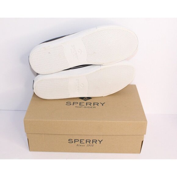 Sperry Striper ll, Salt Washed CVO Men's 9 Navy White Canvas Leather Casual NWB - Picture 5 of 10